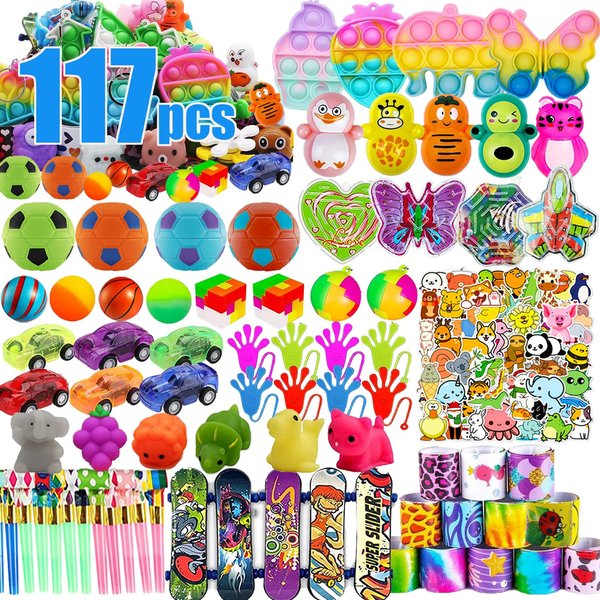 YOAUSHY 117 Pcs Party Favors for Kids, Treasure Box Toys for Classroom, Prizes Box Toys Classroom, Goodie Bags Stuffer Pinata Fillers, Treasure Chest Toys