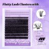 WENDY Lashes Clusters Multi-Type DIY Eyelash Extension - Lash Clusters D Curl 50D & Bottom Lashes, Black Cluster Eyelash Extensions Wispy Soft Individual Lashes Suitable for Beginners, 10-16 MM