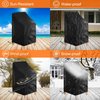 Uranshin Stacking Outdoor Chair Covers Waterproof, Outdoor Patio Chair Covers Stackable Chair Cover, Lawn Lounge Chair Covers for All Weather Protection,Black, 25" L x 25" W x 47”H (2PCS)