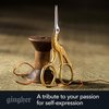 Gingher Stork Embroidery Scissors and Leather Sheath - 3.5" Craft Scissors for Fabric, Thread, and Needlework Yarn Cutting - Gold