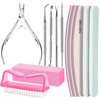 FANDAMEI Nail Care Kit, Nail Files 100/180, Nail Buffer Block, Cuticle Nippers, Cuticle Trimmer, Cuticle Pusher, Nail Tools, Nail Kit, Pedicure & Manicure Tools, Nail Prep Kit, Manicure Kit for Women