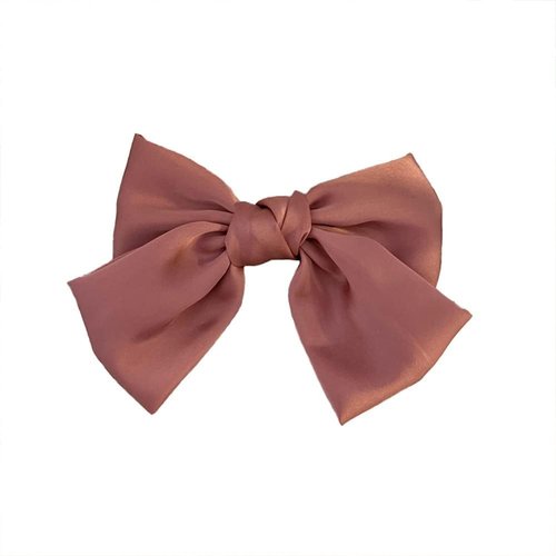 Big Satin Bowknot Hair Clip Barrettes - Cute Silk Hair Accessories for Girls and Women in Pink