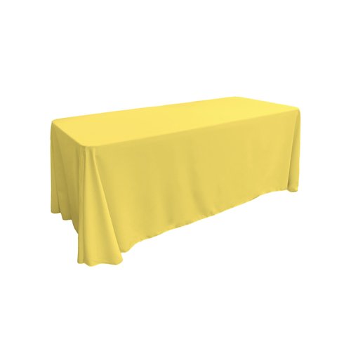 LA Linen Polyester Poplin Washable Rectangular Tablecloth, Stain and Wrinkle Resistant Table Cover 90x132, Fabric Table Cloth for Dinning, Kitchen, Party, Holiday 90 by 132-Inch, Yellow Light