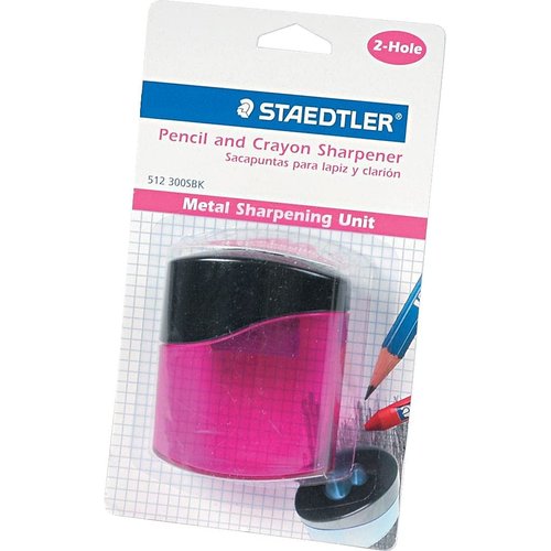 Staedtler Mars GmbH & Co. 512300SBK Pencil Sharpener, 2 Hole, Oval, Blue/Aqua/Pink