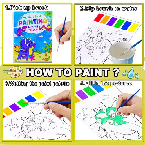 JUNQIU Water Color Paint Sets for Kids, Paint With Water: Mess Free Coloring for Toddlers-Magic Paint Set for Kids- Arts & Crafts Kit for Kids Ages 3 4 5 6 7 8- Boys Girl Activities