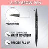 Light Brown Eyebrow Pen Liquid Eyebrow Pencil 2 in 1 Dual-Ended Eye Brow Pencils for Women Waterproof Natural and Precise Brush Tip Create natural hair like eyebrows that last all day # 01