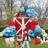 Cow Balloon Garland Arch Kit Western Cowboy blue red Farm animal print Balloons Farm theme birthday for Boy party my first rodeo party decorations