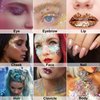 Melemando Body Glitter Stick 7 Colors Holographic Mermaid Sequins Chunky Face Glitter Stick Singer Concerts or Music Festival Rave Glitter Makeup for Face/Body/Hair/Eyes/Lip (05 Sliver)