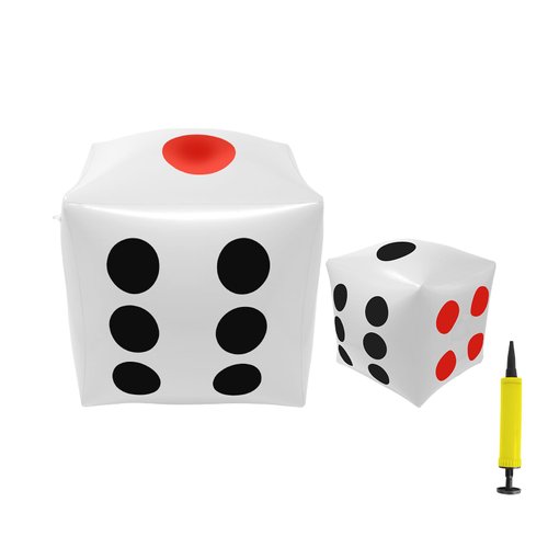 SHIDOW 2PCS Giant Inflatable Dice, Jumbo Dice Toys for Inflatable Beach Ball Party, Outdoor Games, Hawaiian Tropical Theme Party (12.6 Inch, 20Inch)