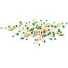 Bride Wedding Hair Comb Green Crystal Golden Bridal Hair Vine Piece Accessories for Women Girls Party Photography (Green)