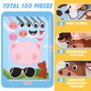 100 Pcs Make a Farm Animal Stickers Sheets Farm Themed Birthday Party Favors Supplies Barnyard Birthday Party Supplies Farm Animal Party Favor for Kids DIY Art and Craft Projects Class Rewards