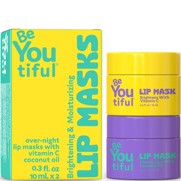 Lip Masks Set by BeYOUtiful, Hydrating Lip Treatment for Dry, Chapped Lips, Girls and Boys, Skin Care for Teens, 2pc, 0.3oz Each