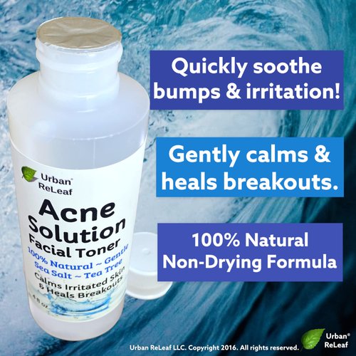 Urban ReLeaf Acne Solution Facial Toner! Sea Salt & Tea Tree. Soothe Skin, Calm breakouts. 4 oz. Gentle Effective. 100% Natural & Soothing. Reduce The Appearance of pores.