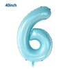 40inch Light Blue Butterfly Number 6 balloons, Giant Big Foil Mylar Helium Numbers Balloons 6, Butterfly Themed Birthday Party Supplies, 6th Birthday Party Decorations (6)