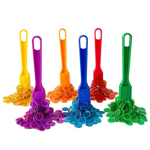 Yuanhe Magnetic Bingo Chips Set - 6 Colors Magnetic Wands with 600 Metal Chips for Counting and Sorting, Educational Activities