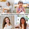 ACO-UINT Silver Birthday Crown for Women, Cute My Birthday Headband Birthday Tiara for Women, Happy Birthday Headband Birthday Princess Decorations Gifts for Women Girls