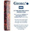 Giorgio G16 Fine Tooth Comb and Wide Tooth Comb Detangler Handmade Hair Comb - Mens Hair Comb for Men and Detangler Comb for Women - Hair Styling Barber Comb and Detangling Comb - Saw Cut Comb