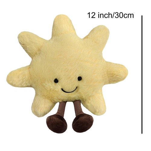 MEQODXS 2025 NES Sunshine Moon Plush Toys,12inch/30cm Cute Smile Fun Filled Animal Pillow Soft Plush Toy for Children's Birthday Gift (Sun)