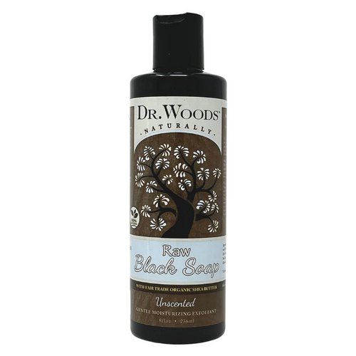 Dr. Woods Raw Moisturizing Black Unscented Soap with Organic Shea Butter, 8 Ounce