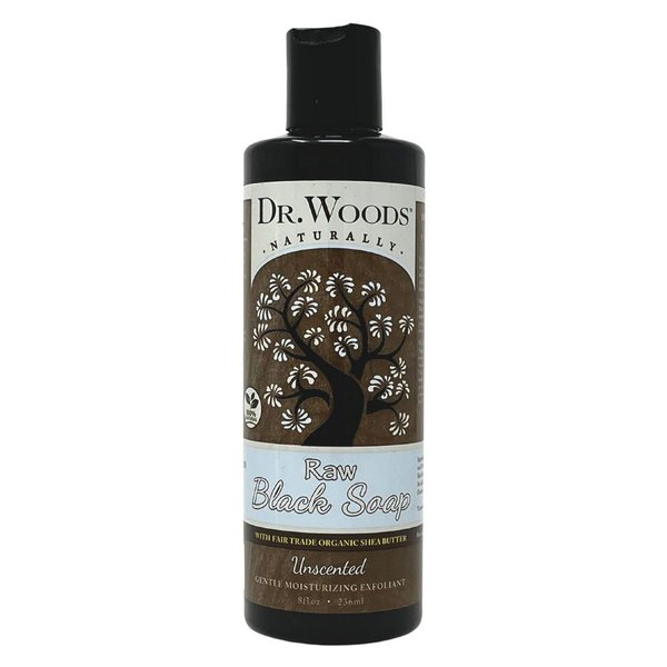 Dr. Woods Raw Moisturizing Black Unscented Soap with Organic Shea Butter, 8 Ounce