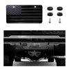 Dickno Car American Flag License Plate, 6×12'' Aluminum 3D Metal USA Flag License Plate Bracket Frame with Screw, Patriotic Auto Front Embossed Plate Decoration for Men Women (Black)