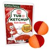 Tub O Ketchup Bath Bombs - Funny Ketchup Colored Bath Balls for Men - XL Black Cherry Bath Fizzers, Handcrafted, Made in America, 2 Count