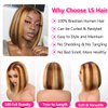 Ombre Highlight Glueless Bob Wig Human Hair Pre Plucked Pre Cut Blonde 4/27 Wear and Go Short Straight Bob Lace Front Wigs for Black Women 4x4 HD Transparent Lace Cloure Wigs 180 Density 10 Inch