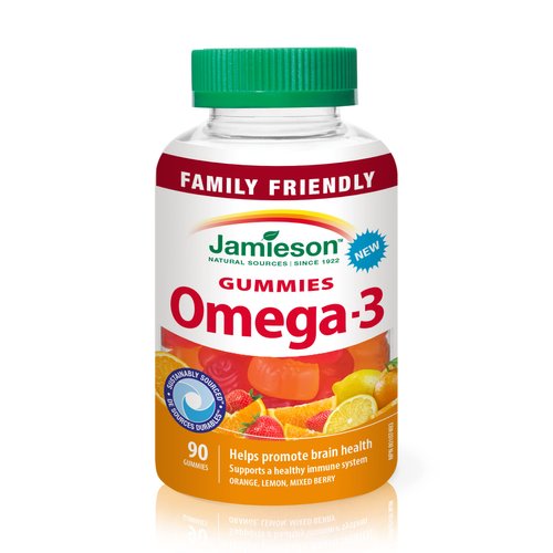Jamieson Omega-3 Gummies, Family Friendly, Assorted Fruit Flavours, 90 Count