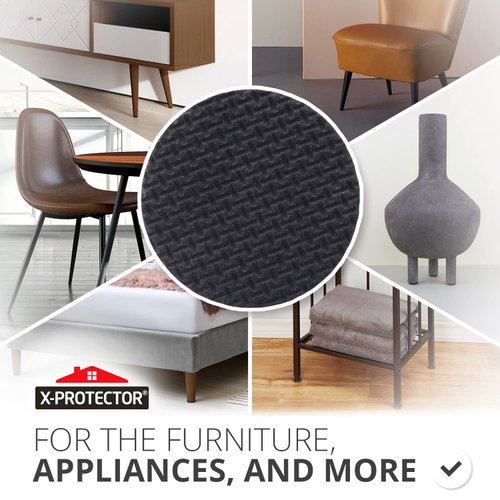 X-PROTECTOR Non Slip Furniture Pads - 8 pcs Premium Furniture Grippers 2"! Self-Adhesive Rubber Feet Furniture Feet - Ideal Non Skid Furniture Pad Floor Protectors - Keep Furniture in Place!