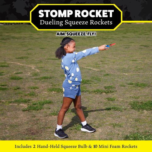 Stomp Rocket The Original Squeeze Rocket, 10 Rockets - Soft Foam Rocket Launcher STEM Gift for Boys & Girls - Ages 4 & Up - Fun Backyard & Outdoor Kids Toys Gifts for Boys & Girls