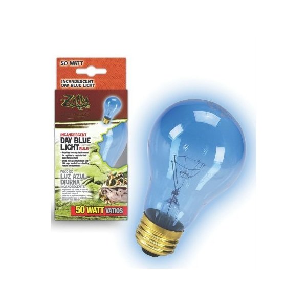 Zilla Day Blue Light Incandescent Bulb for Reptiles [Set of 2] Watt: 50 Watts