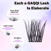 GAQQI Lash Clusters, C Curl Natural False Eyelash Wisps 12mm Length Only, DIY Individual Lashes 120 Clusters Wispy Lash Extension (C Curl,12mm）