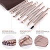 Z'OREYA Eye Makeup Brushes, 12 Pcs Professional Eye Brush Set Eyeshadow, Eyebrow, Blending, Fan, Eyelash Brushes Set With Carrying Bag(Champagne Gold)