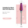 MelodySusie Professional Tornado Nail Drill Bits, 3/32'' Carbide Tungsten Multi-function Bits, Suitable for Manicure Pedicure Cuticle Gel Polishing, Salon Bits, Purple, Series Bit-X, Coarse
