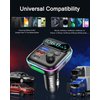 LENCENT FM Transmitter in-Car Adapter, Wireless Bluetooth 5.0 Radio Car Kit,Type-C PD + QC3.0 Fast USB Charger, Hands Free Calling, Mp3 Player Receiver Hi Fi Bass Support U Disk