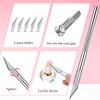 3 Pieces Acrylic Nails Tool Kit, Includes French Tip Cutter Nail Manicure Edge Trimmer French Nail Trimmer Smile Line Cutter, French Tip Cutting Knife and Acrylic Nail Art Brush (Silver)