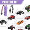 AODTOSIP 2 Pack 3.7V 800mah Li-ion Battery SM 2P Plug with USB Chargers, SM-2P Plug RC Rechargeable Battery for Double Sided RC Stunt Car Small RC Boat Tumbling Amphibious RC Car RC Truck Toy Cars