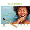 Clearly Bamboo Toothbrush Set | Extra Soft Charcoal Infused Bristles, Eco Biodegradable Wood, BPA Free Vegan Nylon | Great for Teeth Whitening, Sensitive Gums, Adults, Kids (Family Pack of 4)