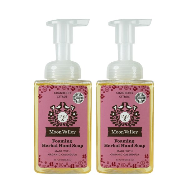 Moon Valley Herbal Foaming Hand Soap, Vegan (Cranberry Citrus, Recyclable Bottle)