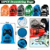 KISPATTI Video Game Party Favors, 124 PCS Gaming Birthday Party Supplies with Drawstring Bags VIP Pass Tickets Keychain Temporary Tattoo Stickers Game Theme Goodie Bag for Kids Gamer