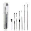 7 Pcs Ear Pick, BetyBedy Ear Cleansing Tool Set, Ear Curette Earwax Removal Kit with a Small Cleaning Brush and Storage Box, Silver