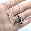 Julie Wang Lava Stone Celtic Knot Minimalist Essential Oil Diffuser Necklace Antique Silver Aromatherapy Necklace Jewelry