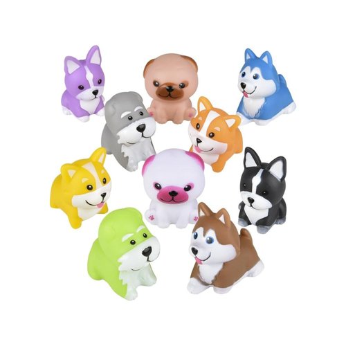 Ten (10) 2" Rubber Bath Toys with Costumes (Dogs)