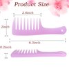 Mini Wide Tooth Comb,Small Travel Purse Comb Hair Detangling Comb Beard Comb Pocket Comb for Curly Wet Dry Hair,Detangler Comb Styling Comb for Men Women Handmade of Cellulose (Clear Purple)