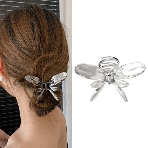 Butterfly Claw Clip Hair Clips for Girls Metal Butterfly Hair Claw Clips for Thin Thick Hair Silver Small Hair Jaw Clips Fashion Nonslip Clamps Retro Butterfly Hairpin Cool Hair Accessories for Women