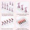 Etercycle Nail Stand Acrylic Nail Art Display Stand Practice Nail Holder for Painting Nails Magnetic Practice Stands with Double-sided Tape For Home DIY Salon Supplies (Pink)