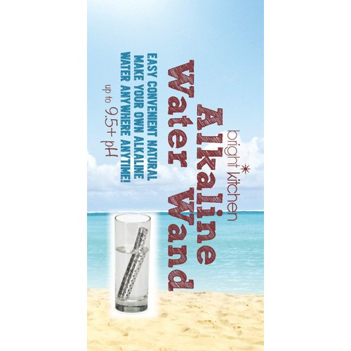 Bright Kitchen 2 Pack Alkaline Water Stick Wand Naturally Raise pH 9.5 Adds Tourmaline, Maifan, Muyu, Far Infrared Stone Reduces ORP Reusable Portable Make Your Own Mineral Water Makes 100 gallons