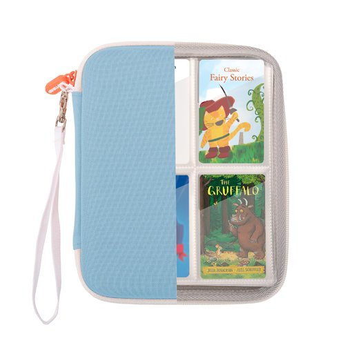 CROTIRAD Card Binder for Yoto Player Cards with 80 Pockets, Yoto Card Holder with 10 Removable Sleeves, Carrying Case for Yoto Cards with Hand Strap, Blue
