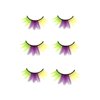 Mardi Gras Eyelashes Purple Green and Yellow Fake Lashes 3D Curl Salon Extensions Strip Pack 3 Pairs Natural Thick Multi-layer Festival Decoration Fake Eyelashes