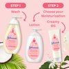 Johnson's Skin Nourish Creamy Baby Oil for Dry Skin with Coconut & Honeysuckle Scent, Rich & Creamy Baby Body Oil Moisturizes for 24 Hours & Helps Prevent Dryness, Hypoallergenic, 8 fl. Oz